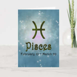 Pick Colour Pisces Zodiac Astrological Sign Card