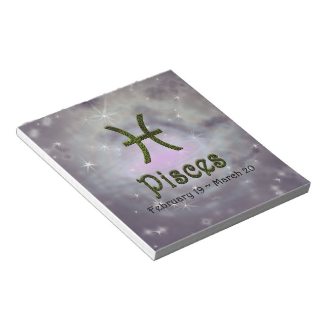 Pick Colour Pisces Zodiac Astrological Sign Notepad (Angled)