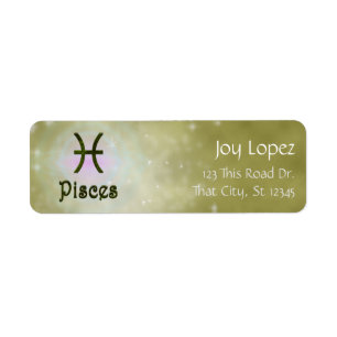 Pick Colour Pisces Zodiac Astrological Sign Return Address Label