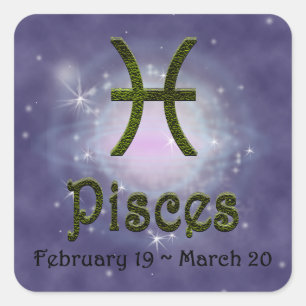 Pick Colour Pisces Zodiac Astrological Sign Square Sticker