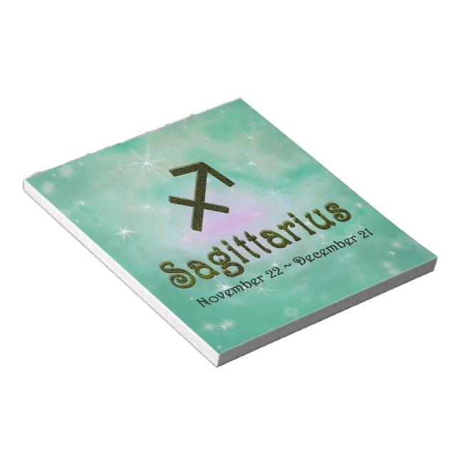 Pick Colour Sagittarius Zodiac Astrological Sign Notepad (Angled)