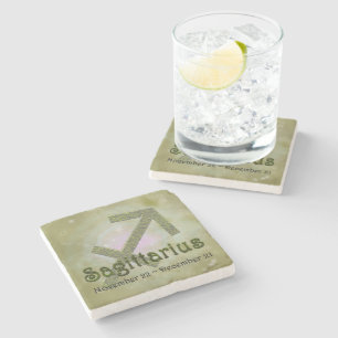 Pick Colour Sagittarius Zodiac Astrological Sign Stone Coaster