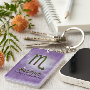 Pick Colour Scorpio Zodiac Astrological Sign Key Ring