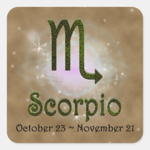 Pick Colour Scorpio Zodiac Astrological Sign Square Sticker