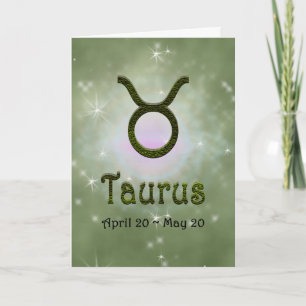 Pick Colour Taurus Zodiac Astrological Sign Card