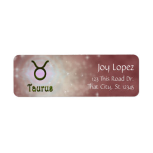 Pick Colour Taurus Zodiac Astrological Sign Return Address Label