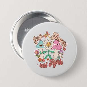 Pick Flowers, Not Fights – Cute & Vibrant Flowers 7.5 Cm Round Badge
