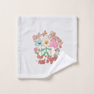Pick Flowers, Not Fights   Mushroom & Floral Bath Towel Set