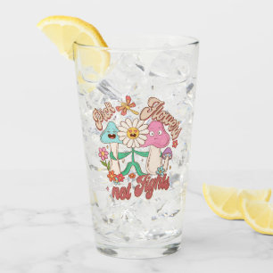 Pick Flowers, Not Fights Mushroom & Floral Glass