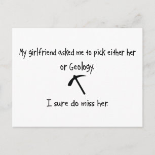 Pick Girlfriend or Geology Postcard