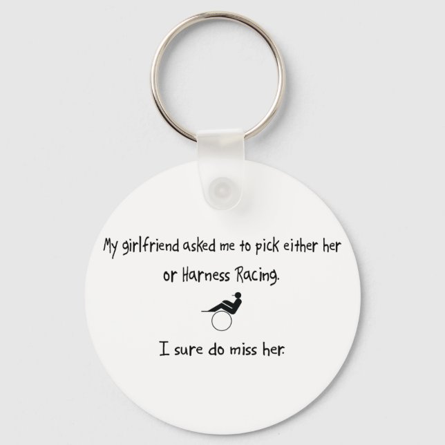 Pick Girlfriend or Harness Racing Key Ring (Front)