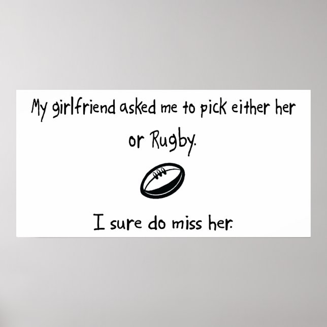 Pick Girlfriend or Rugby Poster (Front)