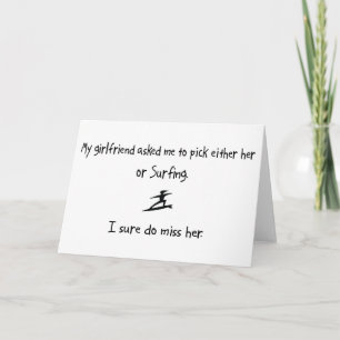 Pick Girlfriend or Surfing Card