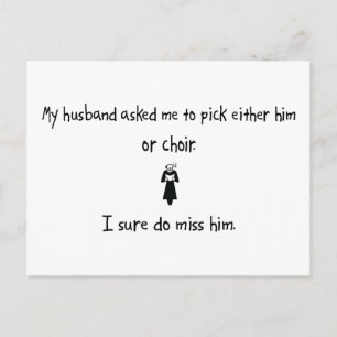 Pick Husband or Choir Postcard