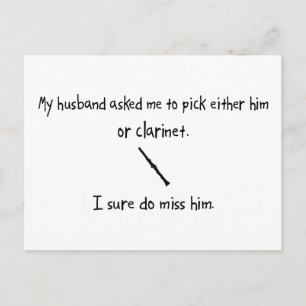 Pick Husband or Clarinet Postcard