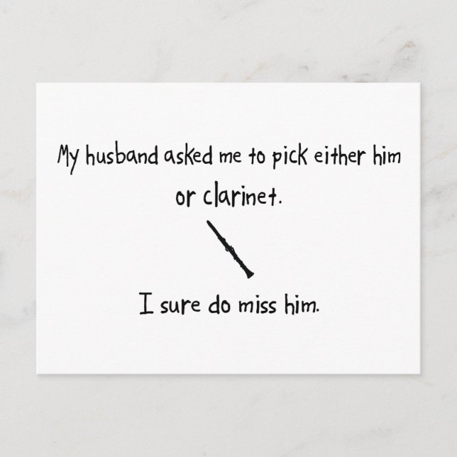 Pick Husband or Clarinet Postcard (Front)