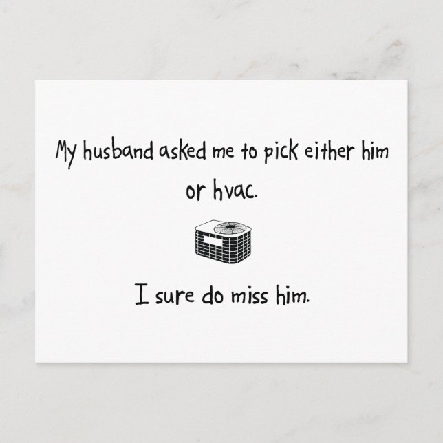 Pick Husband or HVAC Postcard (Front)
