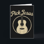 Pick Jesus - Vintage Christian Guitar Worship  Card<br><div class="desc">Pick Jesus - Vintage Christian Guitar Worship</div>