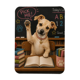 Pick Me! Cute School Dog Raising Paw Magnet