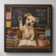 Pick Me! Cute School Dog Raising Paw