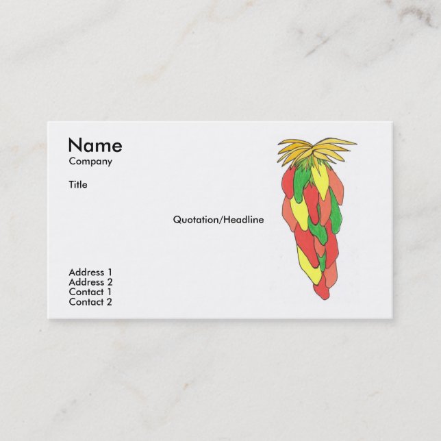 Pick of the Peppers Business Card Template (Front)