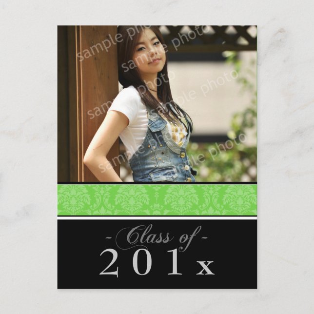 Pick YOUR Colour Damask Graduation Announcement (Front)
