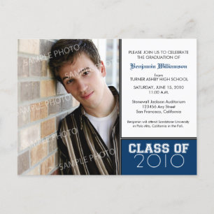 Pick-Your-Own-Colour (for dark colours) Graduation Invitation Postcard