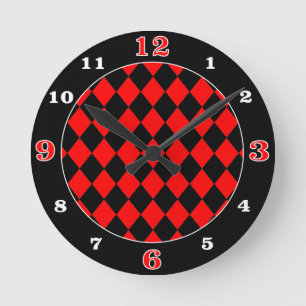 Pick Your Own Colour Harlequin Diamonds  Round Clock