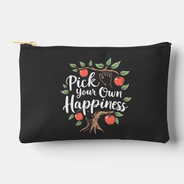 Pick Your Own Happiness Apple Picking Season Fall Accessory Pouch (Front)
