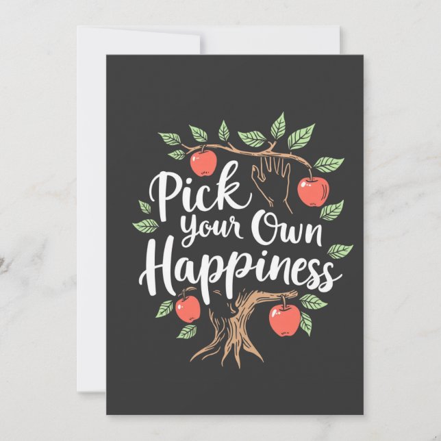 Pick Your Own Happiness Apple Picking Season Fall Announcement (Front)