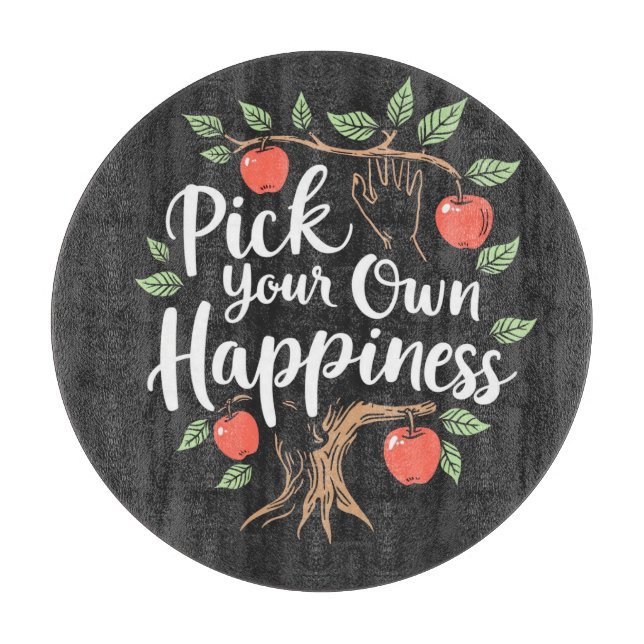 Pick Your Own Happiness Apple Picking Season Fall Cutting Board (Front)