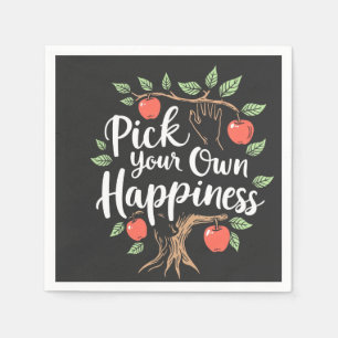 Pick Your Own Happiness Apple Picking Season Fall Napkin