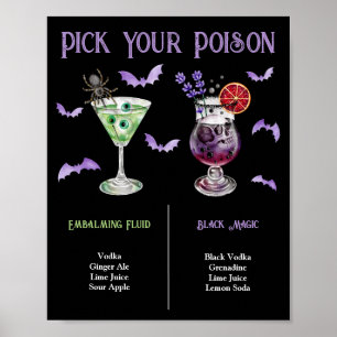 Pick Your Poison Halloween 2 Cocktail Menu  Poster