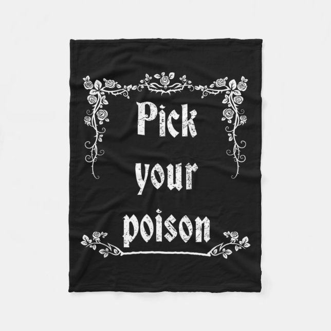Pick Your Poison Halloween Fleece Blanket (Front)