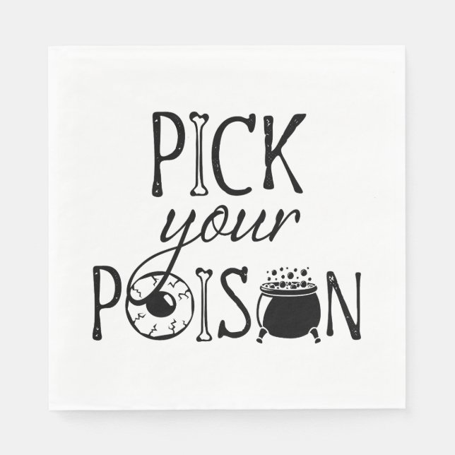 Pick Your Poison | Halloween Witch Napkin (Front)