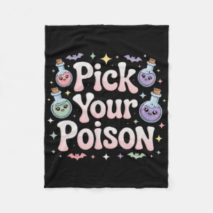 Pick Your Poison Potion Bottles Gothic Halloween 1 Fleece Blanket