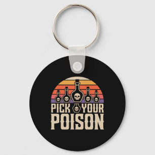 Pick Your Poison Potion Bottles Gothic Halloween Key Ring