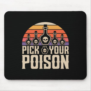Pick Your Poison Potion Bottles Gothic Halloween Mouse Pad