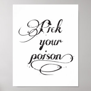 Pick Your Poison Quote Typography Black Halloween Poster
