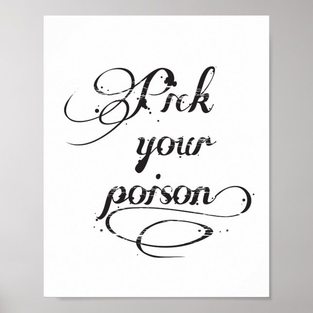 Pick Your Poison Quote Typography Black Halloween Poster (Front)