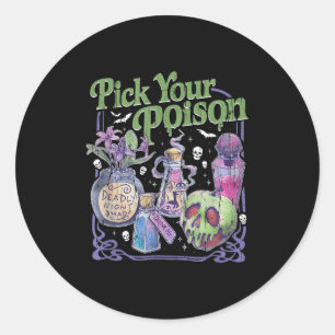 Pick Your Poison, Vintage Princess Halloween  Classic Round Sticker
