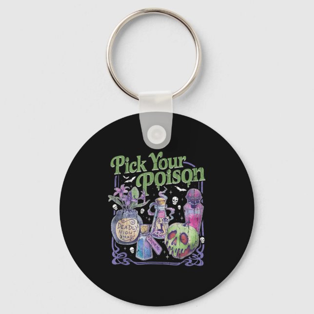 Pick Your Poison, Vintage Princess Halloween  Key Ring (Front)