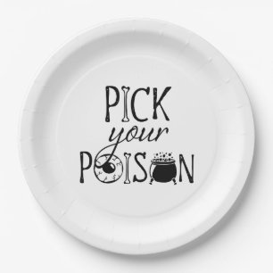 Pick Your Poison, Witch Themed Halloween Paper Plate