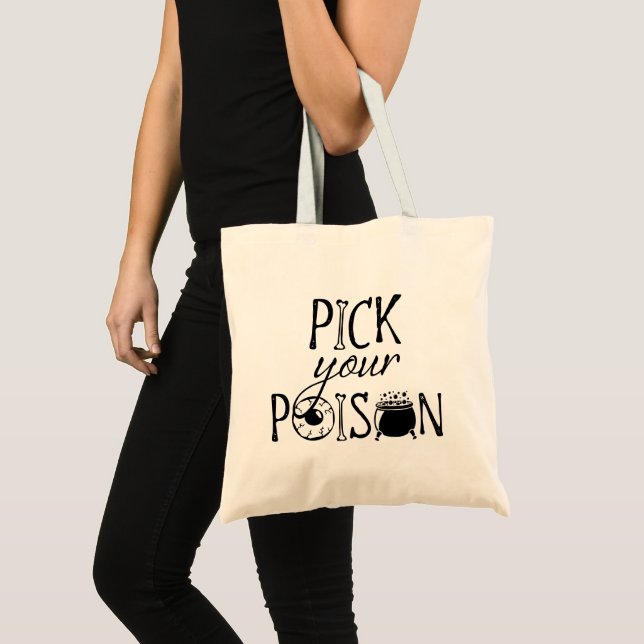 Pick Your Poison Witchy Halloween Tote Bag (Front (Product))