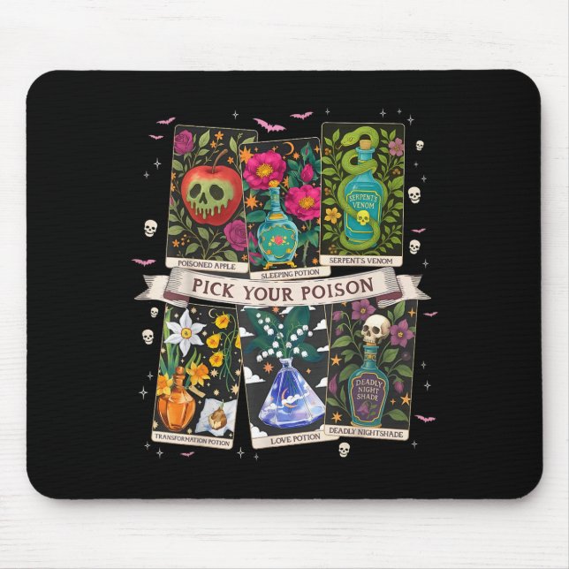 Pick Your Poisons Funny Drink Me Potions Happy Hal Mouse Pad (Front)