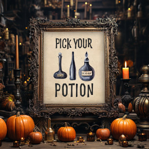 Pick Your Potion   Halloween Party Sign