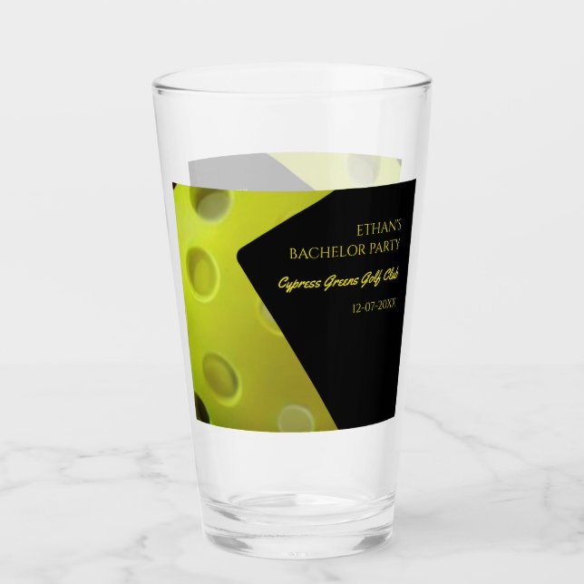 Pickeball birthday party bachelor party sport  glass (Front)