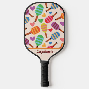 Pickeball Paddles Pattern with hearts Custom