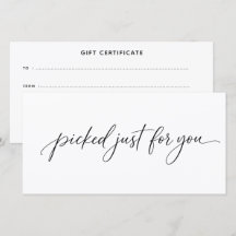 Picked Just for You Gift Certificate 