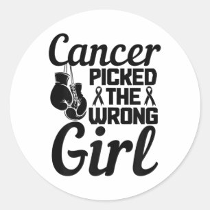 Picked The Wrong Girl Breast Cancer Awareness Mont Classic Round Sticker